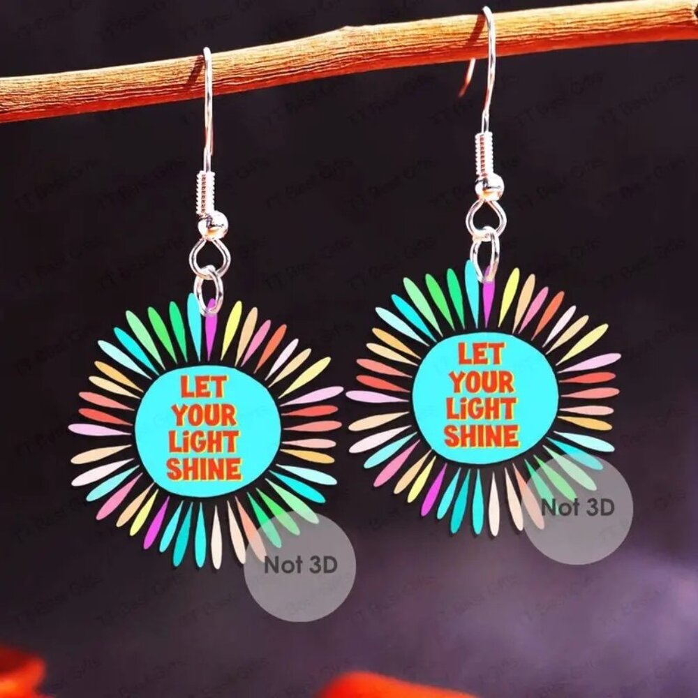 Boho Elegant Quirky Luster Chic Light Shine Acrylic Drop Earrings